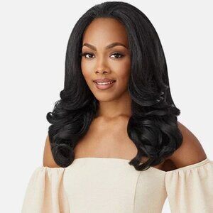 Outre Quick Weave Half Wig STUNNA Style Color 1B Off Black Synthetic Material